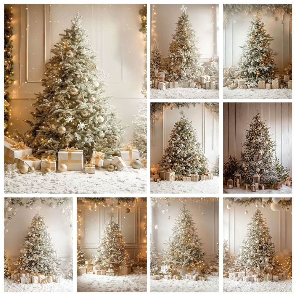Photography Lighting And Backdrop - Mehofond Christmas Tree Lights Photography Backdrop