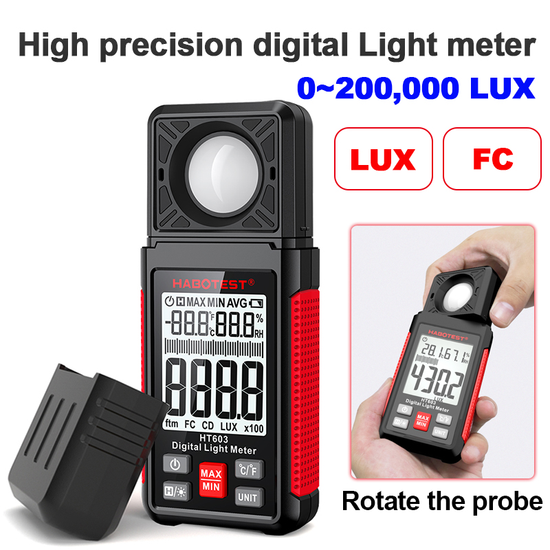 Photography Lighting Indoor - HT603 Digital Lux Meter 0~200,000lux LCD