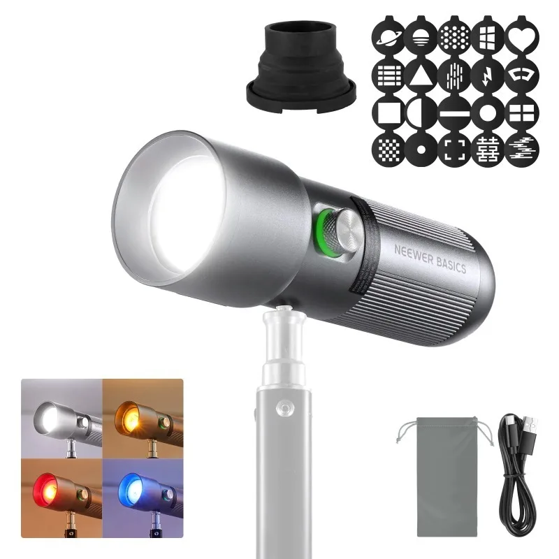 Photography Lighting Basics - BASICS RGB Photography Flashlight with 4