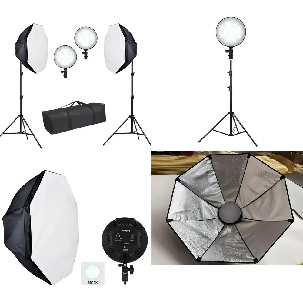 Photography Led Lighting Kit - 50W LED Softbox Light Kit Ring