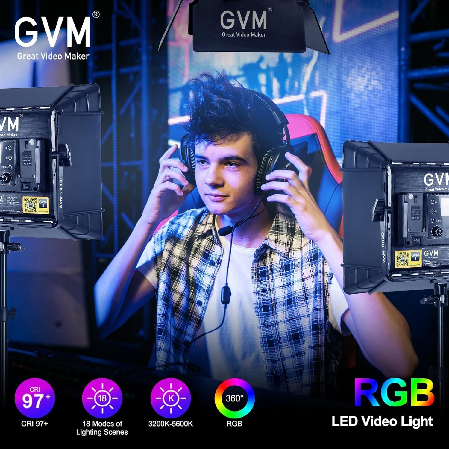 RGB LED Video Lighting Kit, 3- - огляд і ціна Photography Led Lighting Kit
