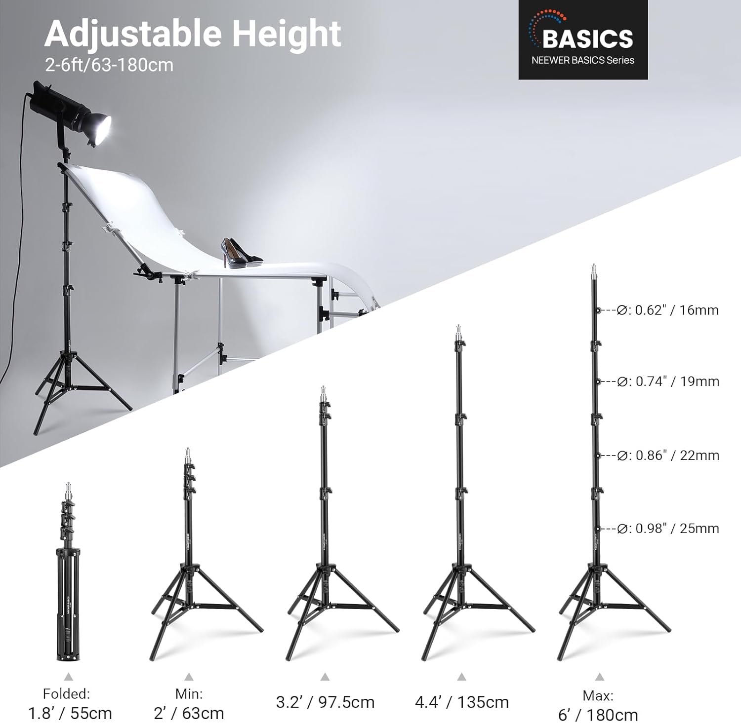NEEWER Basics 6ft/180cm Photog - огляд і ціна Photography Lighting Basics