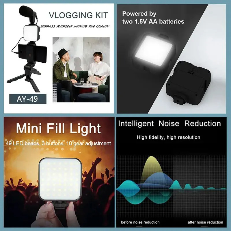 AY49 Smartphone Vlogging Kit W - огляд і ціна Photography Led Lighting Kit